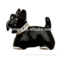 Wholesale 3.3*3cm Crystal Black Enamel Dog Brooch
